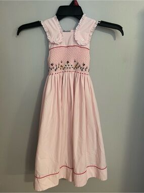 Sweet Dreams Pink Smocked Floral Dress for Girls